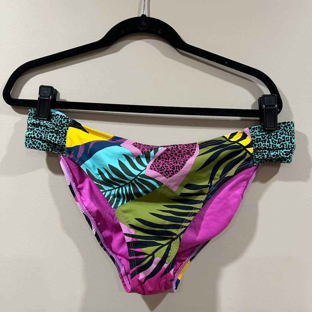 Bleu Rod Beattie Tropical Multicolor Bikini Bottoms in Pink, Green & Blue